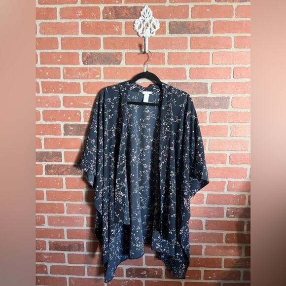 J Jill Blue Floral Kimono - Picture 1 of 7
